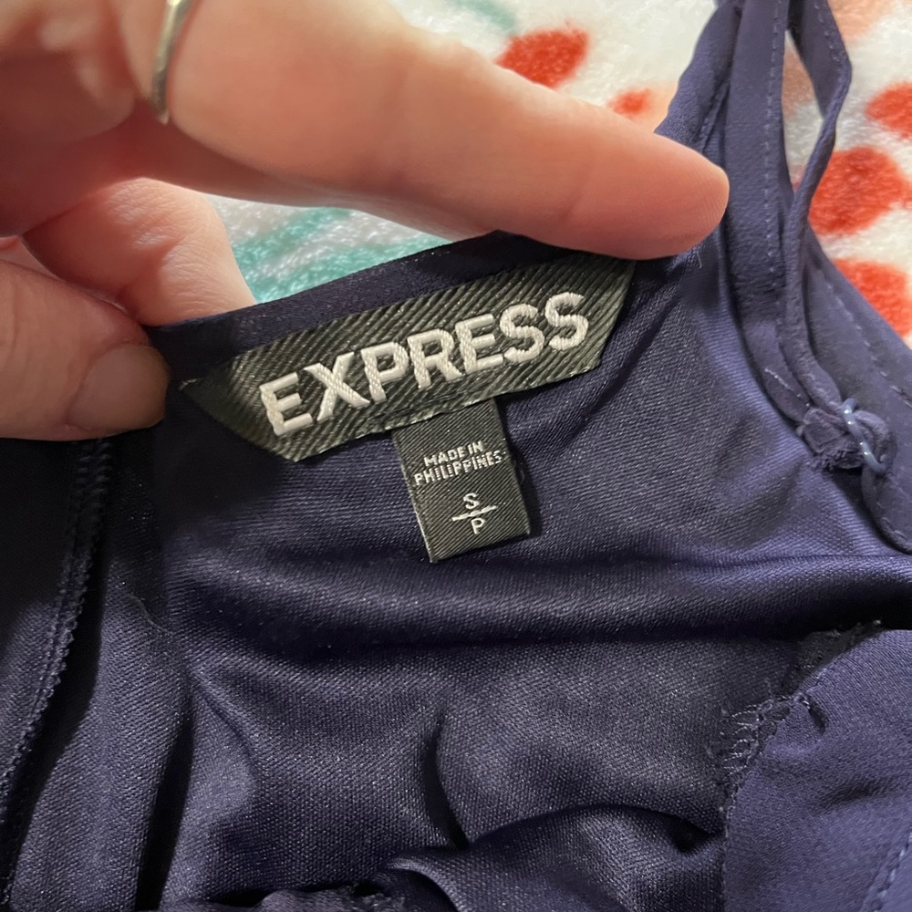 Express Beaded Neck Purple Triangle Dress - Picture 5 of 5